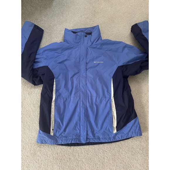 Columbia Interchange Jacket Women’s Plus Size 1X blue/white Fleece Lined - Picture 1 of 14